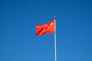 Bayrak direği Tiananmen Meydanı'nda Çin'in. Pekin, Çin Çin tarihinin Dünya ve önemli site üçüncü büyük meydanda olduğunu.