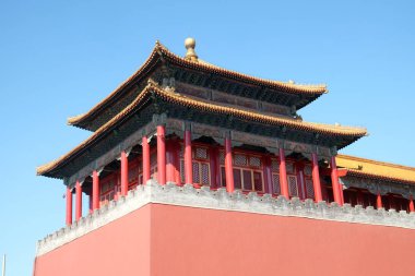 Ciddi kule, Meridian Gate Wumen yasak şehir, Beijing, Çin.