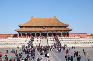 Yasak Şehir, Pekin, Çin, 23 Şubat 2016 yılında Yüce armoniye kapısı.