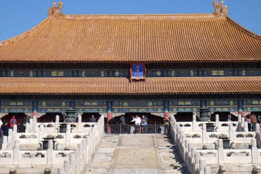 Yasak Şehir, Pekin, Çin, 23 Şubat 2016 yılında Yüce armoniye kapısı.