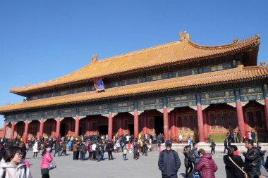 Yasak Şehir, Pekin, Çin, 23 Şubat 2016 yılında Yüce armoniye kapısı.