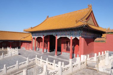 Sarayı Hall of korunmuş uyum Baohedian yasak şehir, Beijing, Çin+