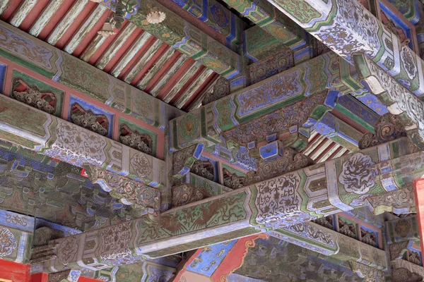 Ornate Painted Ceiling Building Forbidden City Beijing China — Stock Photo, Image