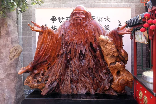 Staty Piedestal Kinesiska Vise Konfucius Han Var 400 Talet Fkr — Stockfoto