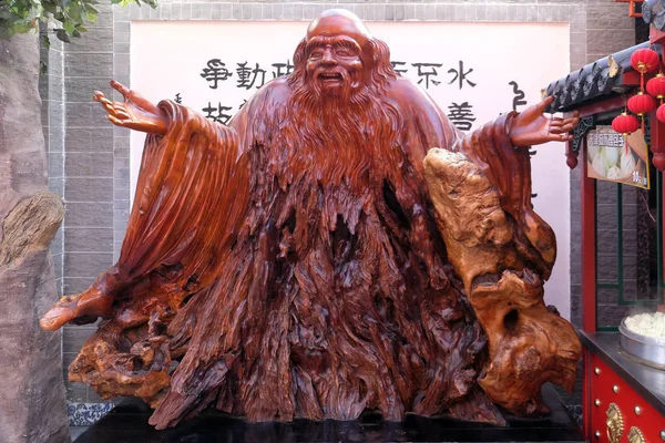 Statue Sur Piédestal Sage Chinois Confucius Professeur Homme Politique Philosophe — Photo