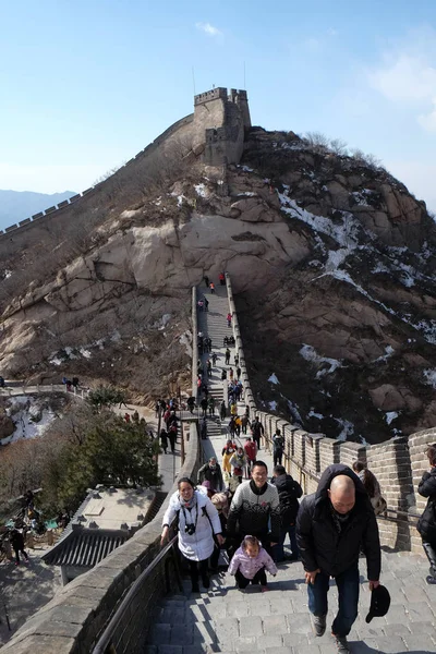 Grande Muraille Chine Badaling Chine Février 2016 — Photo