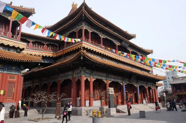 Piękny Lama Yonghe Temple Pekinie Lutego 2016 — Zdjęcie stockowe