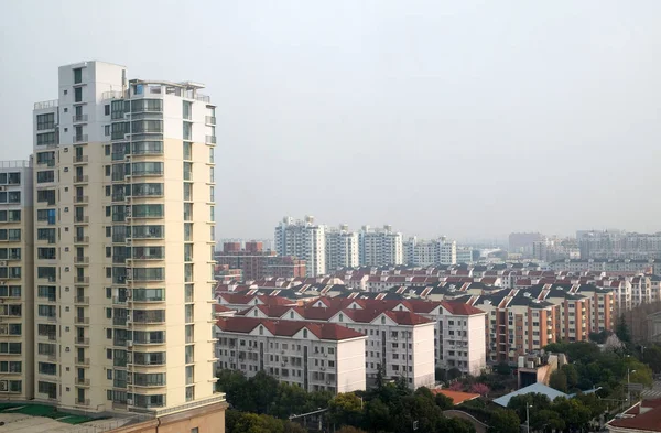 Shanghai Stadt Morgen Bei Nebligem Tag Shanghai China — Stockfoto