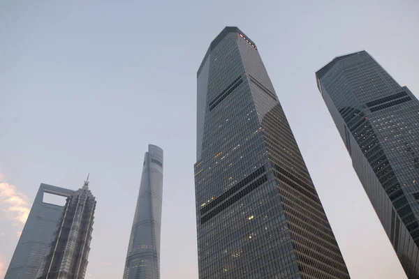 Shanghai World Οικονομικό Κέντρο Ουρανοξύστες Στη Σαγκάη Της Κίνας — Φωτογραφία Αρχείου
