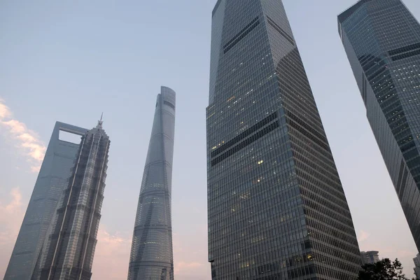 Shanghai Világ Pénzügyi Központja Felhőkarcolók Shanghai Kína — Stock Fotó