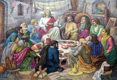 Son akşam yemeği Mihrabını Vau katedralde Rahibe Teresa, ben Dejes, Arnavutluk.