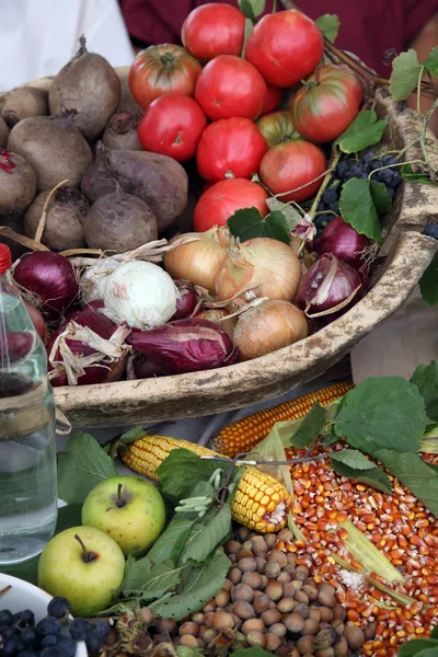 Différents Types Fruits Légumes Vendre — Photo