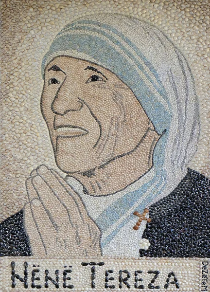 Мозаика Матери Терезы Соборе Святого Павла Тиране Албания — стоковое фото