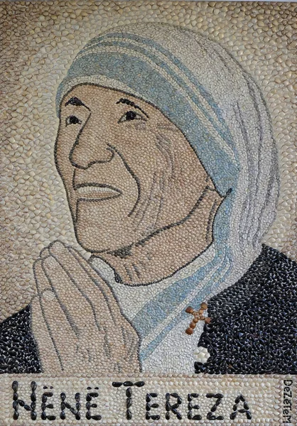 Madre Teresa Mosaico Catedral São Paulo Tirana Albânia — Fotografia de Stock