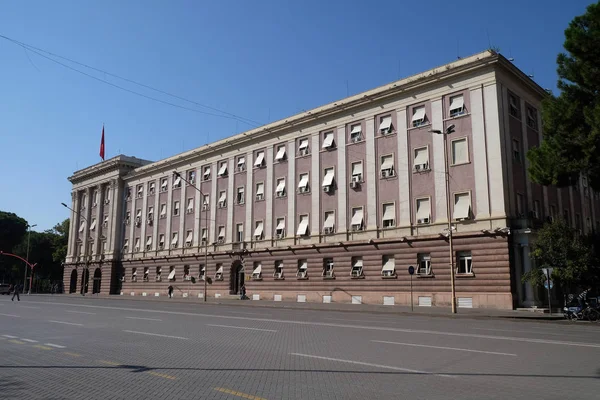 Edifício Parlamento Europeu Albânia Avenida Bulevardi Deshmoret Kombit Tirana Albânia — Fotografia de Stock