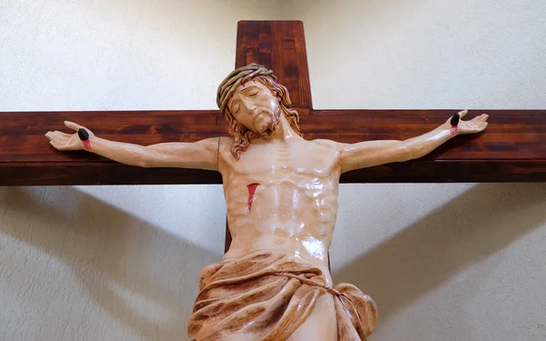 Crucifixion Dans Cathédrale Mère Teresa Vau Dejes Albanie — Photo