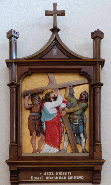 Seconda Crucis Gesù Riceve Sua Croce Cattedrale Madre Teresa Vau — Foto Stock
