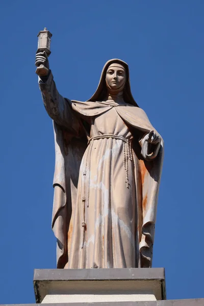 Estatua Santa Clara Asís Catedral San Esteban Shkoder Albania — Foto de Stock