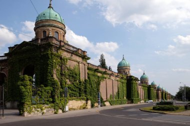 Mirogoj mezarlığı arcades Zagreb, Hırvatistan'daki anıtsal mimarisi.