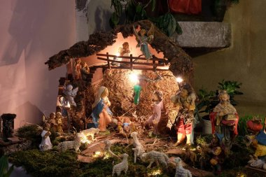 Doğum sahnesi, Noel kreş St Mary Kilisesi Zagreb, Hırvatistan.