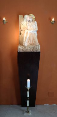 Our Lady acılarını, Şapel, Aziz Dismas Zagreb, Hırvatistan.