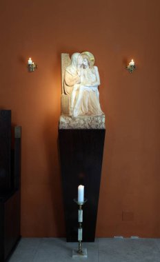 Our Lady acılarını, Şapel, Aziz Dismas Zagreb, Hırvatistan.