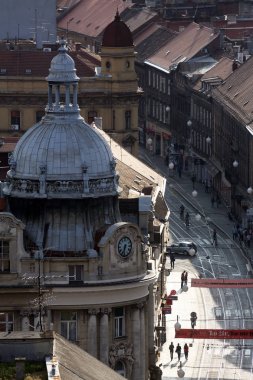 Panoramik Ilıca sokak Zagreb, Hırvatistan.