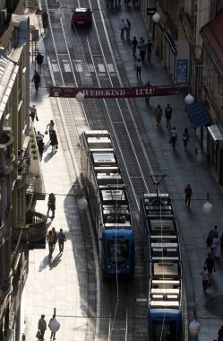 Panoramik Ilıca sokak Zagreb, Hırvatistan.