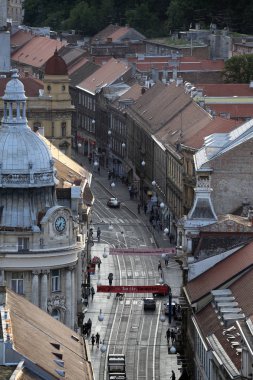 Panoramik Ilıca sokak Zagreb, Hırvatistan.