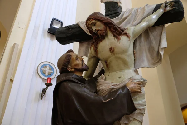 Francis Removes Jesus Cross Stephen Catholic Cathedral Shkoder Albania — Stock Photo, Image