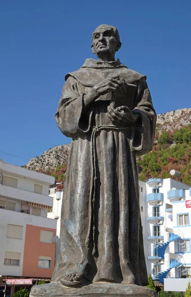 Memorial Zef Pllumi Albanian Franciscan Priest Memoirist Shengjin Albania — Stock Photo, Image