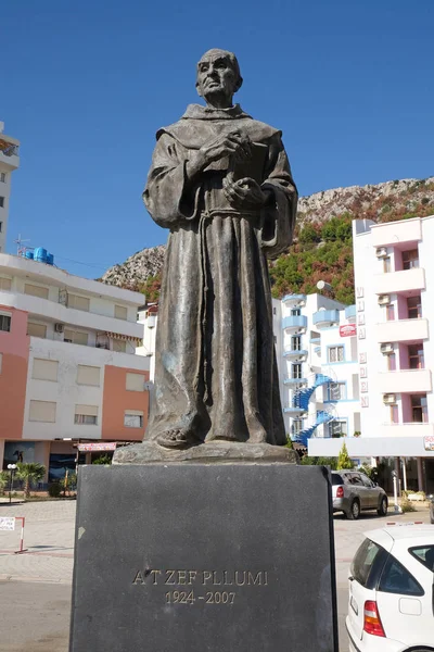 Memorial Zef Pllumi Sacerdote Albanés Franciscano Memorándum Shengjin Albania —  Fotos de Stock