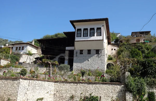 Casas Otomanas Tradicionales Casco Antiguo Berat Conocida Como Ciudad Blanca — Foto de Stock
