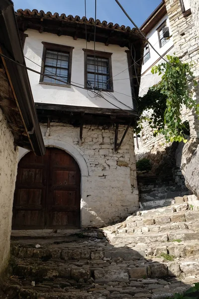 Traditionelle Osmanische Häuser Der Altstadt Berat Bekannt Als Die Weiße — Stockfoto