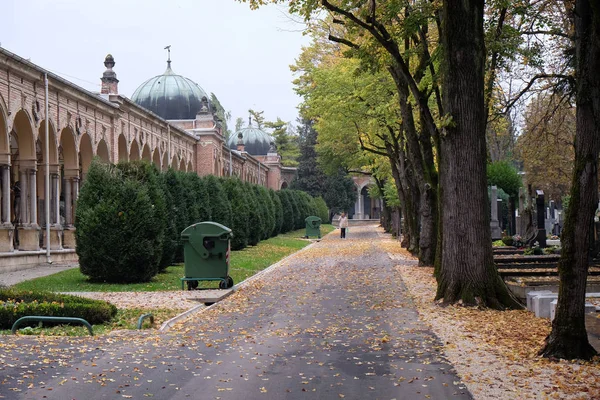Cemitério Mirogoj Parque Cemitérios Dos Locais Mais Notáveis Zagreb Croácia — Fotografia de Stock