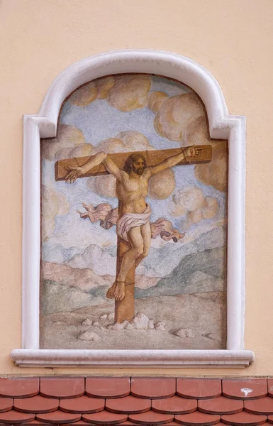 Crucifixion Chapelle Saint Dismas Zagreb Croatie — Photo