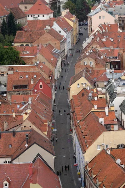Vista Aérea Rua Radiceva Zagreb Croácia — Fotografia de Stock