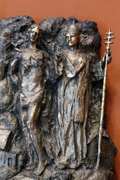 Die Heiligen Sebastian Und Fabian Basrelief Der Kapelle Der Heiligen — Stockfoto