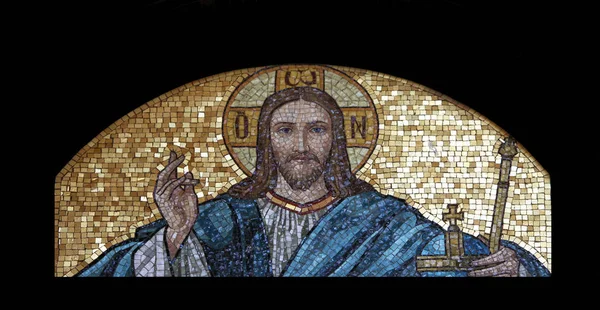 イエス キリスト モザイク ザグレブ クロアチアにおけるミロゴイ墓地 — ストック写真