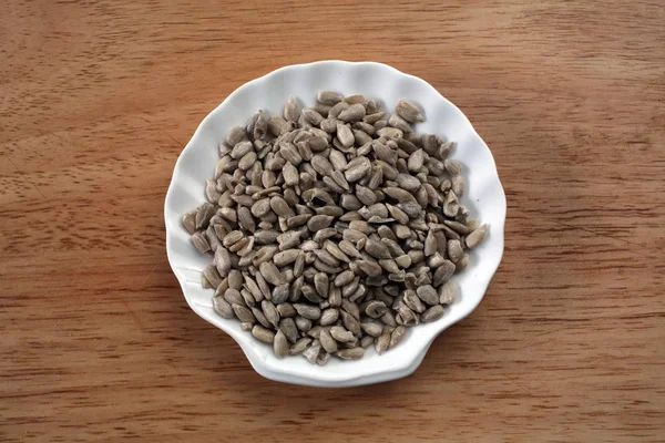 Sunflower Seeds Ceramic Plate — Stock Photo, Image