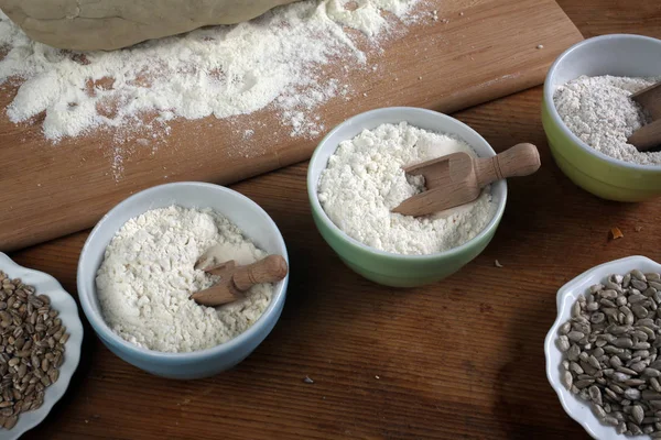 Zutaten Zum Backen Auf Dem Küchentisch — Stockfoto