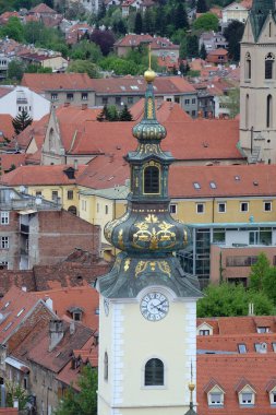 Barok tarzı kule Zagrep, Hırvatistan, St Mary Kilisesi.