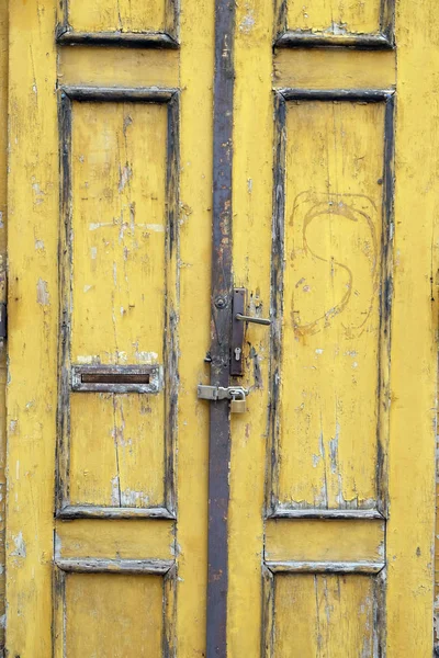 Detail Yellow Door Old Town Gradec Zagreb Croatia — Stock Photo, Image