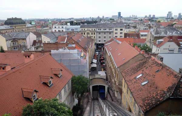 Historische Unterstadt Architektur Dächer Und Standseilbahn Die Die Ilicastraße Mit — Stockfoto