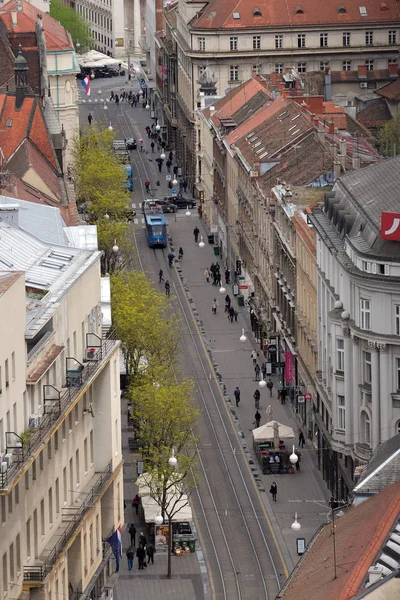 Zagreb Hırvatistan Daki Draskoviceva Caddesi Nin Havadan Görünümü — Stok fotoğraf
