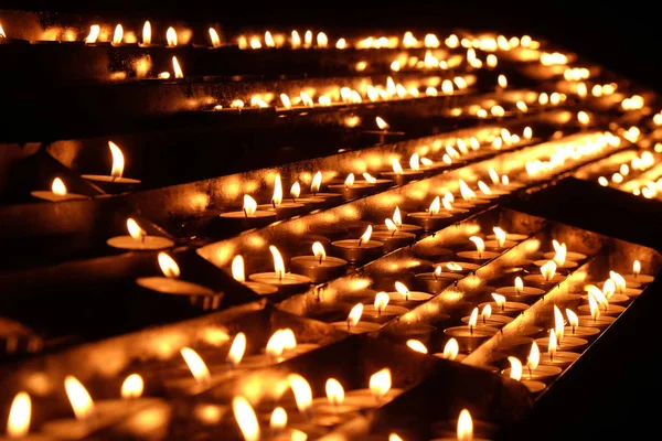 Bougies Allumées Sur Autel Notre Dame Dans Cathédrale Assomption Marie — Photo