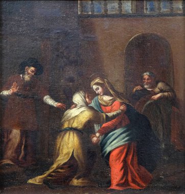 Mary tarafından manastır 16. yüzyılda Friars küçük Dobruca bilinmeyen İtalyan ustadan Elisabeth ile Toplantı.