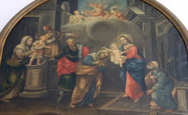 Doğum sahnesi resmi bulunan bir rahiplik Friars küçük Dobruca Manastırı.