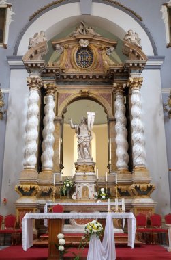 Risen İsa, sunak Fransisken Kilisesi Friars küçük Dubrovnik, Hırvatistan.