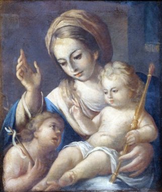 Madonna ile çocuk ve Saint John the Baptist, Dobruca, Hırvatistan, üzerinde 08 Kasım 2016 Friars küçük Fransisken kilisesi